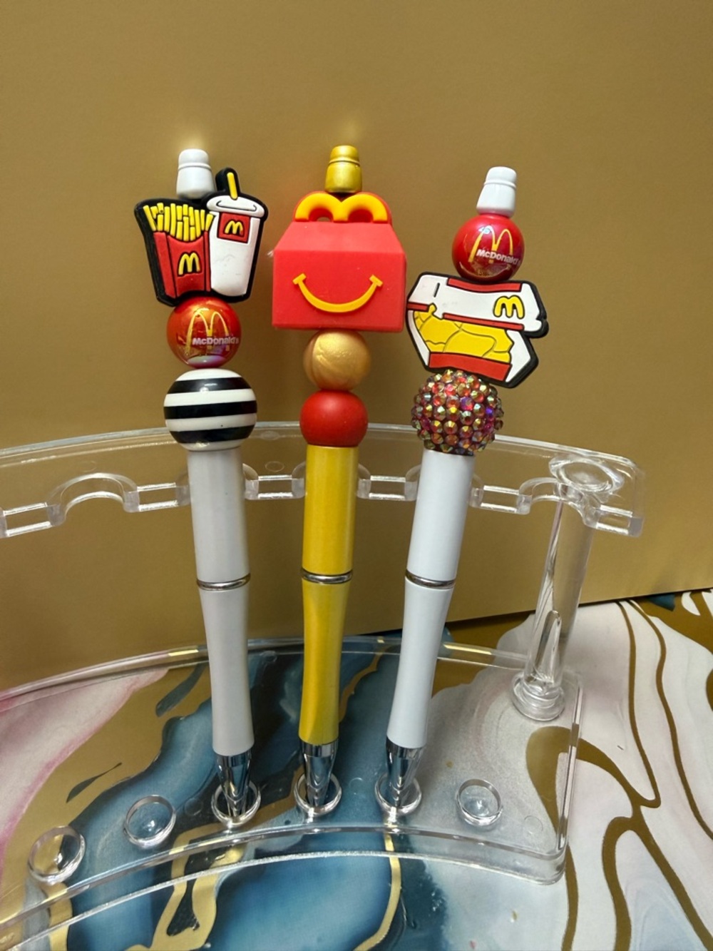New McDonald's Beaded Pen Set